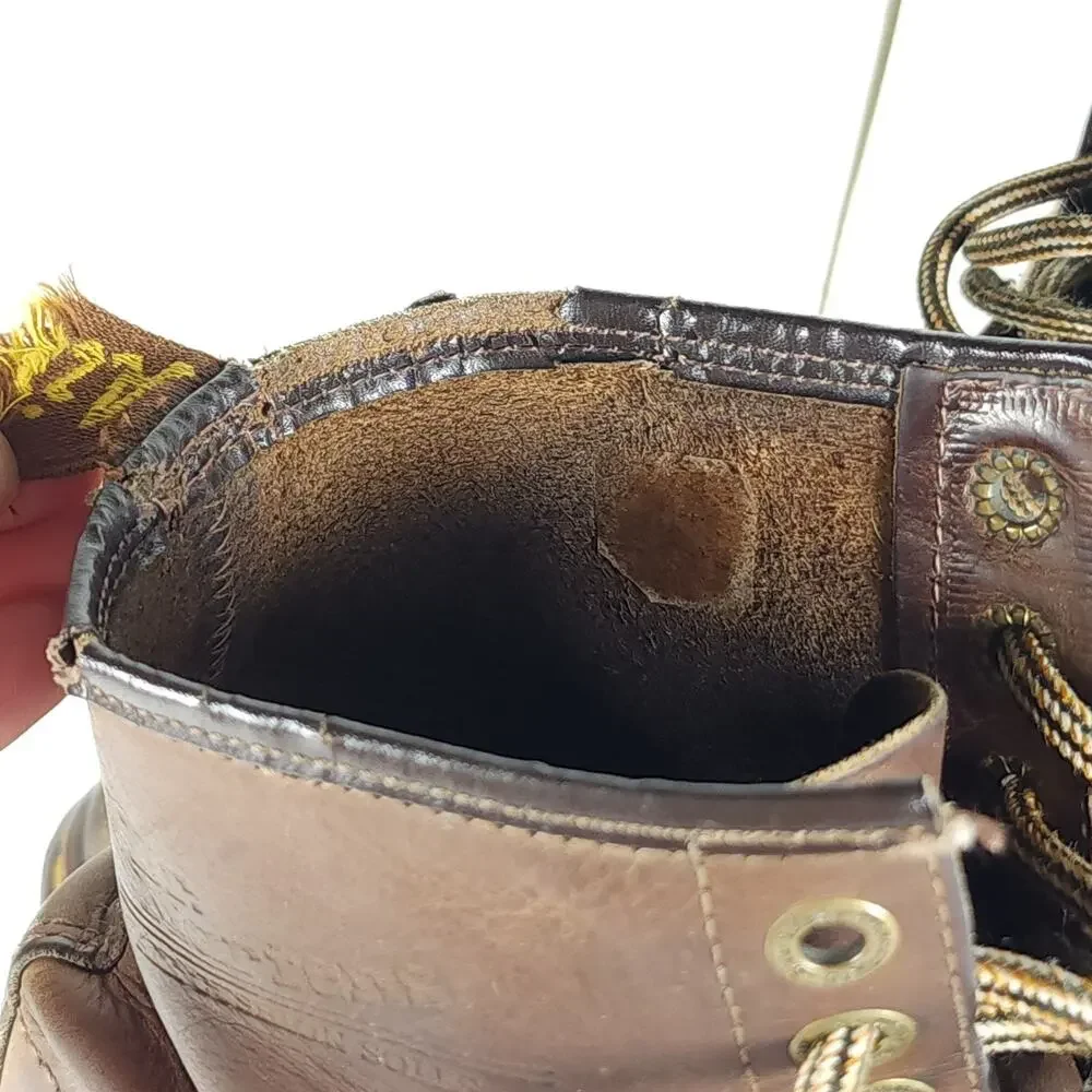 Dr.Martens Vtg 90’s RARE M11 L12 UK10 Brown Leather Chunky Heels Ankle Boots